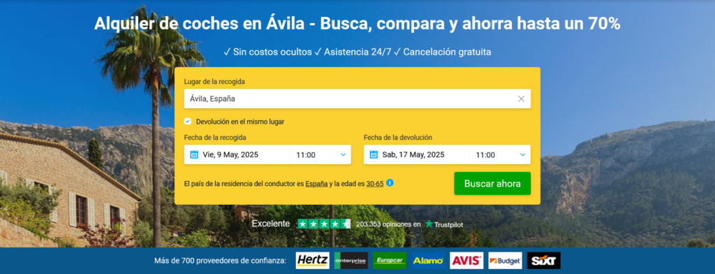 Alquiler-de-coches-en-ávila-spain