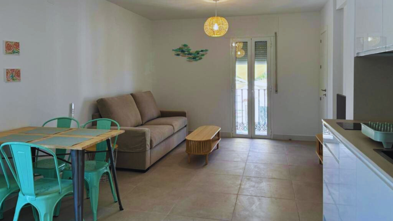 Salón del bungalow en Camping Valle Niza Playa